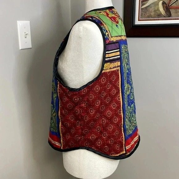 Vintage Susan Bristol 2001 Satin Quilted Equestrian Style Vest Size Medium - Picture 4 of 7